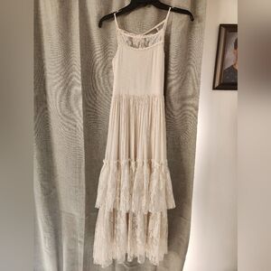 Joyfolie Cream Lace Dress